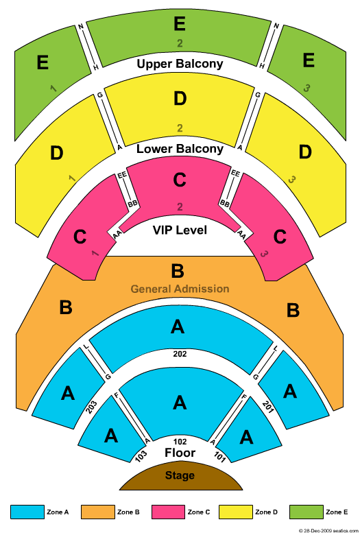 The Novo End Stage Zone Seating Chart